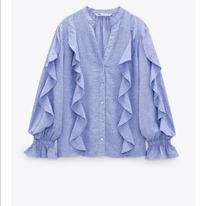 Zara Ruffle Rustic Shirt